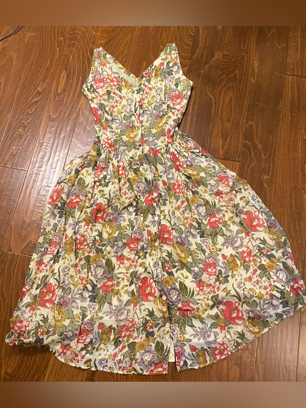Boutique Europa Floral Cotton Maxi Dress Size 4 Cottagecore Boho Summer - Picture 3 of 7